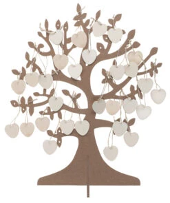 Wensboom Met Houten Hartjes (50 Stuks)