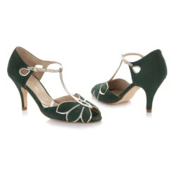 Rachel Simpson Mimosa Bruidsschoenen Groen -Ginger Ray || Floris van Bommel || Revitalash Verkoop rachel simpson mimosa forest green pair toe to toe