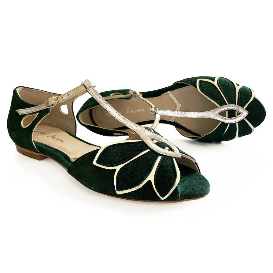 Rachel Simpson Mimosa FL Bruidsschoenen Groen 4 Rachel Simpson Mimosa FL Bruidsschoenen Groen - Afbeelding 2