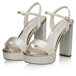 Rainbow Club Nattie Bruidsschoenen -Ginger Ray || Floris van Bommel || Revitalash Verkoop rainbow club nattie ivory satin parquet heel 6