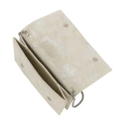 Fiarucci Bridal Svenja Bruidstasje Zilver -Ginger Ray || Floris van Bommel || Revitalash Verkoop svenja off white silver suede leather 3