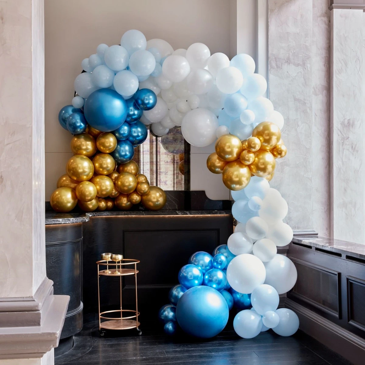Ginger Ray BA-323 Balloon Arch Blauw & Chrome Goud Ballonnenboog 3 Ginger Ray BA-323 Balloon Arch Blauw & Chrome Goud Ballonnenboog